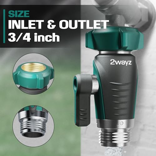 image for 2WAYZ 0 Degree Garden Hose Shut Off Valve - 3/4-Inch Inlet and Outlet 