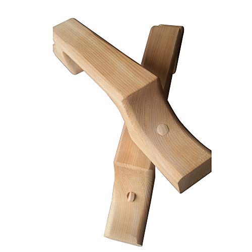 Wooden Western Red Cedar Sauna Door Handle (12" X 1.5" X 2.25") For Interior Or Exterior Use On A Sauna Door Or Any Door, To Be Mounted With Screws, Includes Cedar Buttons #TOP3
