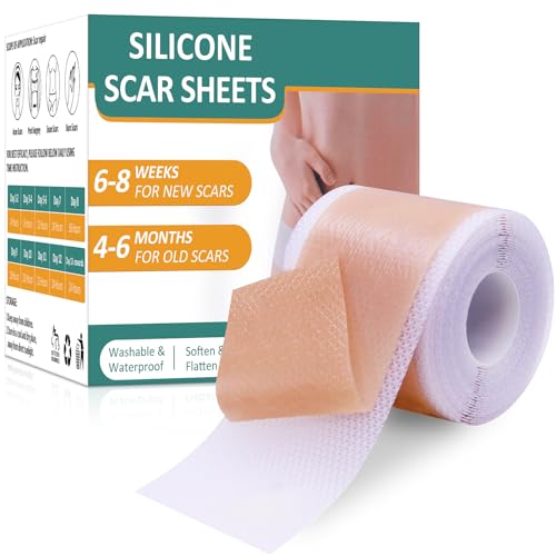EOPUOZS Parches de Silicona para Cicatrices,Láminas de Silicona 3M, Reutilizables, Impermeables, rollo Profesional para Mejorar la Apariencia de las Cicatrices.