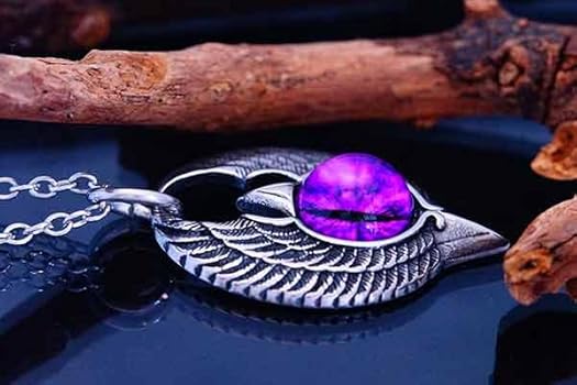 CFIERCE devil’s Wing Collar 悪魔ネックレス Amazon | 紫 パープルアイ 悪魔の目 悪魔の羽 ネックレス