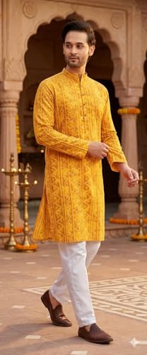 Image of Studio Shringaar Men's Polyester Relaxed Fit Straight Kurta