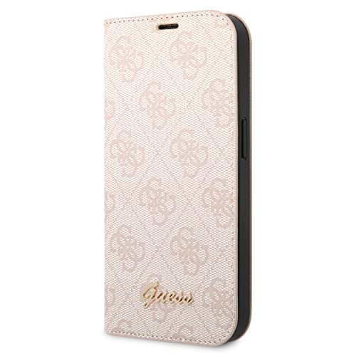 Guess GUBKP14XHG4SHP Coque pour iPhone 14 Pro Max 6,7" Rose/Rose Book 4G Logo Vintage Doré