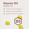 PROTOCOL FOR LIFE BALANCE Vitamin D3 2,000 IU - Immune Support, Healthy Bones and Teeth - 120 Softgels