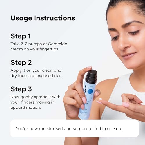 Image of Cureskin Ceramide Moisturiser SPF 40 PA+++ Skin Barrier Repair Face Moisturizer for Men and Women | Hyaluronic Acid Moisturizer for Face | Anti Aging Cream for Women and Men