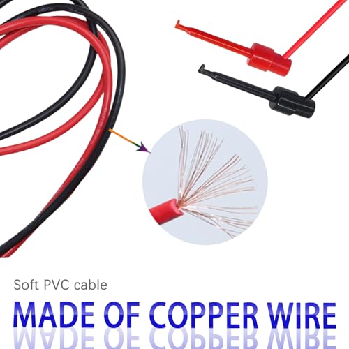 Thuchopy 4mm Multimeter Test Leads, 1000V 10A Multimeter Probes, Copper Test Hooks