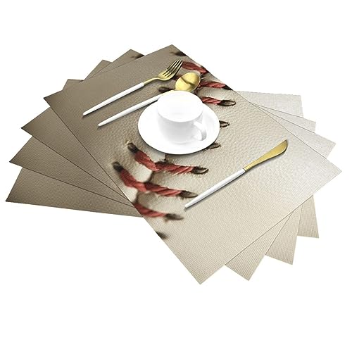 Sets de table en vinyle baseball : lot de 4 protections lavables pour table de cuisine