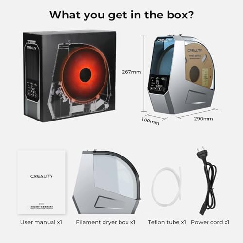 Image of CREALITY Space Pi Filament Dryer - 360 Hot-Air Circulation, Fast Heating, 3.7'' LCD Touch Screen, One Key Set Filament Dehydrator & Storage Box for 1.75 /2.85mm PLA, PETG, ABS, Nylon, PA, TPU
