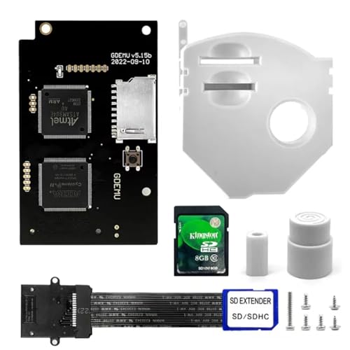 GDEMU V5.15 &amp; V5.15b Optical Drive Emulation Board for SEGA Dreamcast - Remote Card Mount Kit with SD Extension Cable, Compatible with DC VA1 Console (White V5.15b)