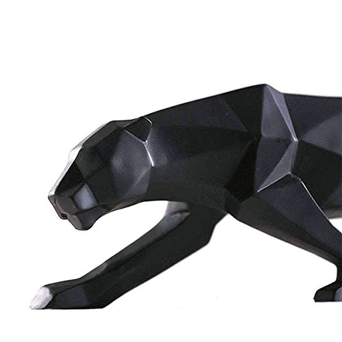 Fjwysangu Abstract Leopard Statues Panther Sculpture Hand Craved Animal Resin Modern Home Decoration Big Black #TOP2