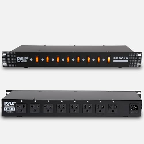 image for PYLE-PRO 8 Outlet Strips Electric Rack Mount PDU Unit w/ Digital Displ