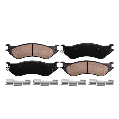Image of Detroit Axle - Rear Brake Pads for 2001-2008 Dodge Ram 2500 3500 | 2002 2003 2004 2005 2006 2007 Ceramic Brake Pads w /Hardware Replacement