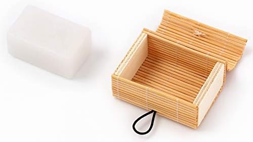 The Barbering Co. Large Alum Block in Bamboo Case | 100% Natural Potassium Alum Stone/Bar | Styptic, Anti-Ingrown Hair Aftershave for Men | 3oz