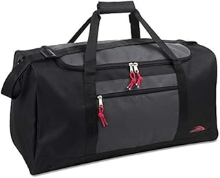 55 Liter, 24 Inch Lightweight Canvas Duffle Bags for Men & Women For Traveling, the Gym, and as Sports Equipment Bag/Organizer (Black 3)