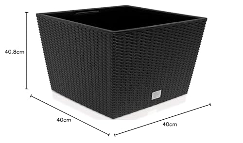 Blumentopf Prosperplast quadratisch in Rattan-Optik mit 64 Litern