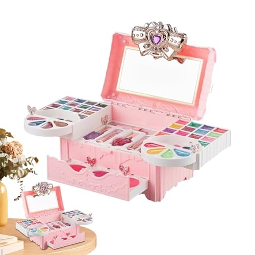 Maquillaje para niños con esmalte de uñas y brillo de labios en caja de almacenamiento