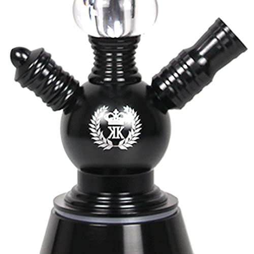ROYAL SMOKING Shisha stylische chicha Wasserpfeife Design in Aluminium- und Acrylqualität 38cm Schwarz Schlauch Tonkopf… – Bild 5