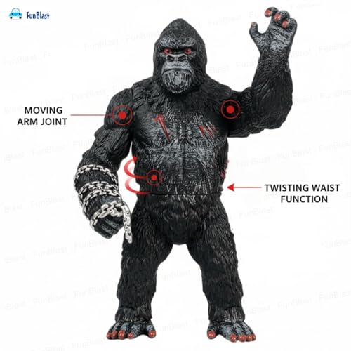 Image of FunBlast Gorilla Action Figure Toy for Kids - Black Gorilla Toy, Toys for Boys 3+Years, Super Hero Toys, Giant Gorilla Toy, Role Play Toy for Kid, Birthday Gift for Kid (Multicolour)