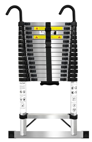 Escalera telescópica de acero inoxidable, ligera y versátil para uso doméstico, portátil y fácil de guardar (6,3 m)