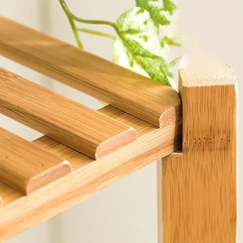 Soporte para plantas de interior de bambú con 5 niveles para esquinas 7