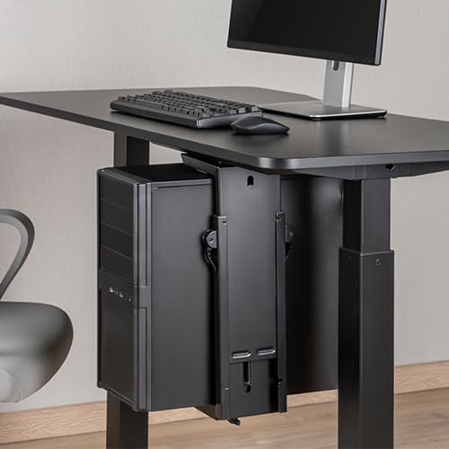Mount-It! CPU Under Desk Mount Bracket Rack, Adjustable Computer Tower Desk Mount with Sliding Track, 33 lbs Capacity, Black by Mount-It! - Image 9