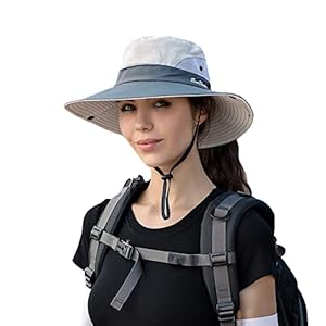 Ponytail Sun Bucket Hat for Women Men Wide Brim UPF 50+ Fishing & Beach Hats