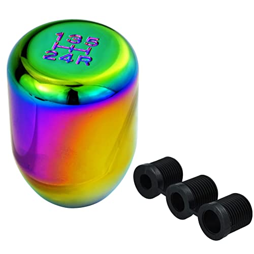 Temzzer 5 Speed Shift Knob Polished Alloy Gear Stick Shifter Head Fit For Most Manual Automotive Vehicles (Colorful) #TOP4