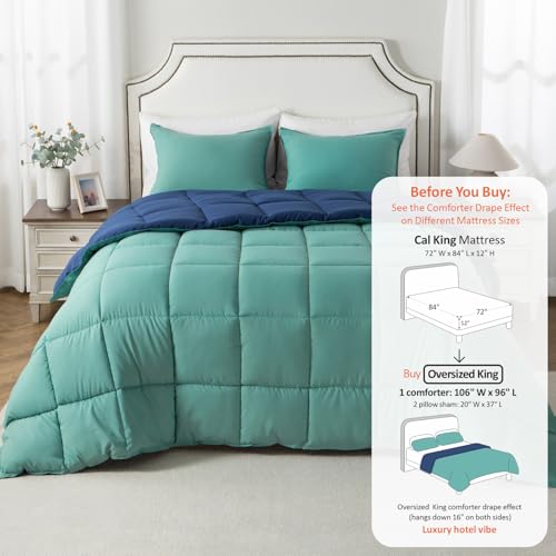 Image of California King Comforter Set, Reversible,Goose Down Alternative,All Season