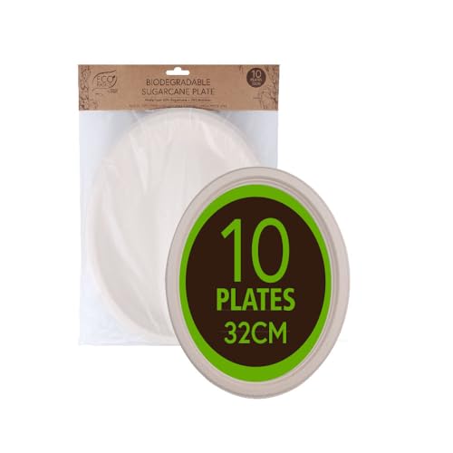 White Magic WM-EB-BSCP-32cm Eco Basics Biodegradable Sugarcane Plate 32cm - 10pcs