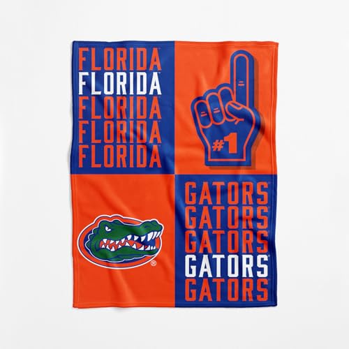 NCAA Florida Gators Officially Licensed Baby Swaddle Blanket, 40 x 50 in, Soft Lightweight Polyester, Domino Design
