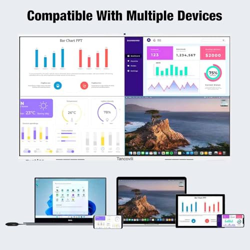 Image of Wireless Display Dongle Adapter for Tancovili Smart Board, Plug & Play Type-C Wireless Screen Mirroring Dongle Airplay, Support Windows Android Mac iOS
