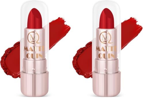 Image of Matte Quin Lipstick|Matte Finish|Lightweight Lipstick|Nourishes Lips & Great For Water-Proof, 3.5gm (MQ Lipstick-115) (Pack of 2)