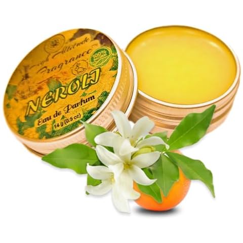 NEROLI Perfume - Eau de Parfum - Solid Balm - Natural Essential Oils Aromatherapy Fragrance (Orange Blossoms, Citrus Aurantium, Tuberose, Mandarin, Narcissus, Cassie) Travel Size, Party Gifts - 0.5oz Cover