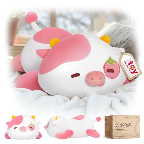 Mewaii Almohadas de Peluche para Vacas Lindas, Juguetes de Peluche para Vacas de Fresa de Peluche de Kawaii, Peluche Squishy, Almohadas para Niños