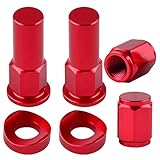 Dirt Bike Aluminum Billet Rim Lock Covers Nuts Washers Bolt Spacer Motocross Air Valve Cap (Red)