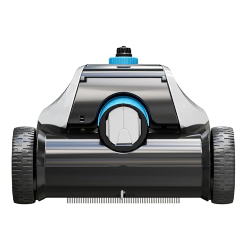 (2025 Upgrade) Robotic Pool Vacuum for Above Ground Pool - 6600mAh for 130mins Runtime & 50W Powerful Suction, Self-Parking Pool Cleaner with 180μm Filter Tray Up to 1300 Sq. Ft (Black&Blue)