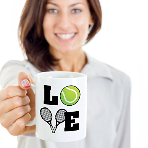 Love Tennis Ball And Racket Coffee & Tea Gift Mug, Gifts And Accessories For Men & Women Tennis Player (11Oz) #TOP1