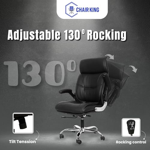 Image of Premium Leatherette Boss Chair for Office | Ergonomic High Back Chair for Home, Office, Study & Gaming | Height Adjustable, Tilt & Rocking Chair in Heavy Base | 1pc (Black)