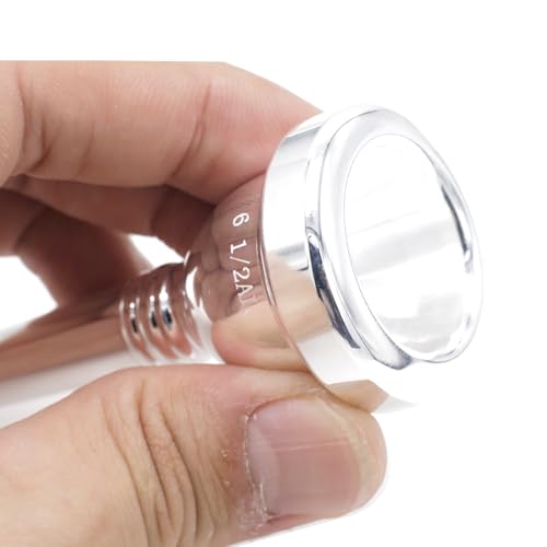 image for CashBeat 6 1/2AL Silver Small Shank Trombone Mouthpiece, Euphonium Mou