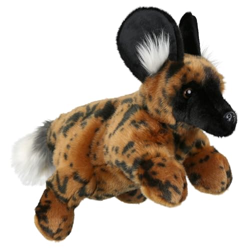 Image of The Puppet Company - African Wild Dog Hand Puppet, Full-Bodied Realistic Safari Animal Plush Toy, Soft Fabric Play Toy for Toddlers & Kids Storytelling - 33cm