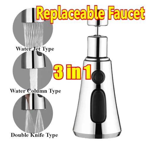 Robinet de cuisine tête pulvérisation pivotante rotation 360 multicolore silver - 3