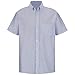 Red Kap Men's Standard Short Sleeve Executive Oxford Dress Shirt, Blue/White Stripe, X-Large