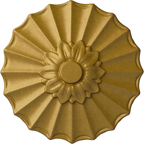 Image of Ekena Millwork CM09SHPGS 9 inch x 1-3 /8 inch Shakuras Ceiling Medallion, Pharaoh's Gold