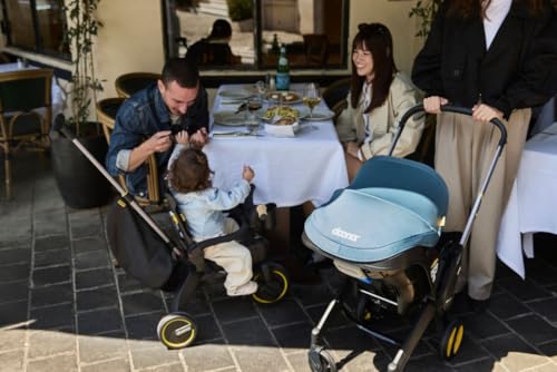 Image of Doona Baby Car Seat & Travel Stroller Nitro Black - Convertible 0+ Car Seat and Pram with 5 Point Safety Harness - Ergonomic Pushchair and Travel System - ISOFIX Base Sold Separately