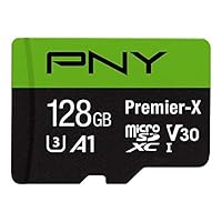 PNY 128GB Premier-X Class 10 U3 V30 microSDXC Flash Memory Card - 100MB/s, Class 10, U3, V30, A1, 4K UHD, Full HD, UHS-I, Micro SD