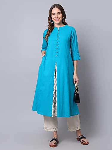 Image of Pistaa's Women's Cotton Regular Fit Casual Kurta