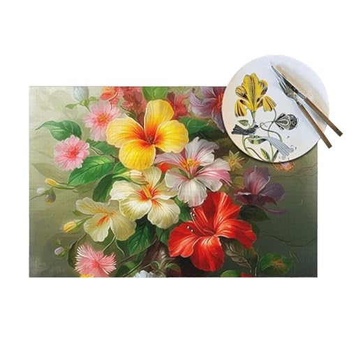 Sets de table en PVC tissé pour repas de mariage et dîners de fête chic - 6