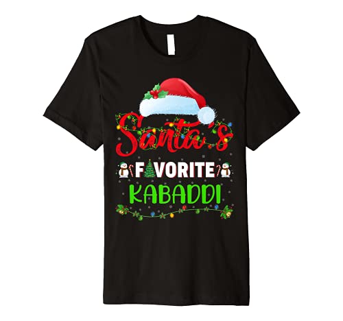 Lighting Xmas Santa's Favorite Kabaddi Christmas Premium T-Shirt