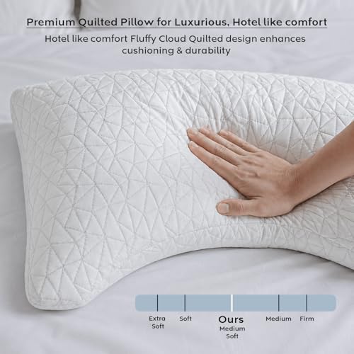 Image of AYKA Premium Microfiber Pillow for Sleeping | Super Soft & Fluffy Bed Pillow | 100% Virgin Microfiber Filling | Hypoallergenic, Breathable | Ideal for All Sleeping Positions 20x27 | White | Set of 2