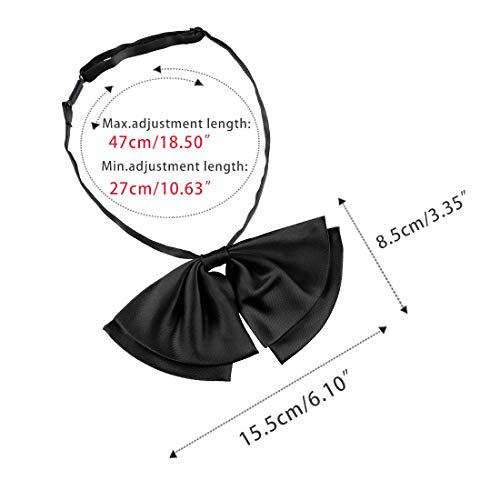 Allegra K Women's Pre-Tied Neckties Bowknot Solid Adjustable Casual Uniform Bowtie One Size Black #TOP2