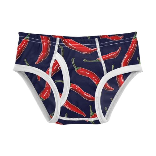 Wusikd Red Chili Boys' Underwear Cotton Peppers Dark Boys Briefs Soft Toddler Underwear 2T